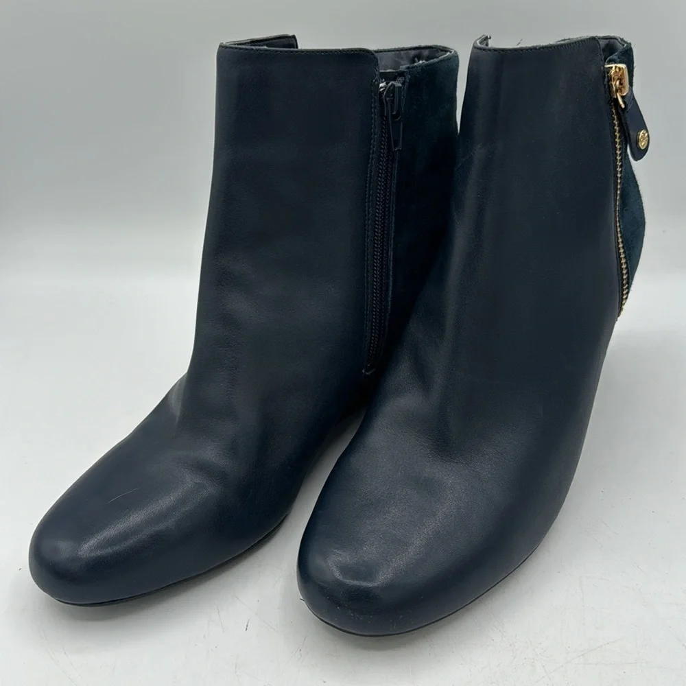 Isaac MixrahiLive! Blue Suede/Leather booties Sz 10 New without box